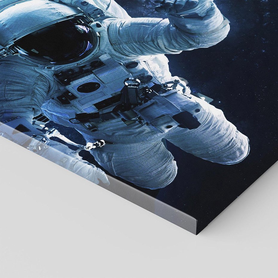 Obraz na płótnie 80x80 - kosmiczna podróż - kosmonauta, ziemia