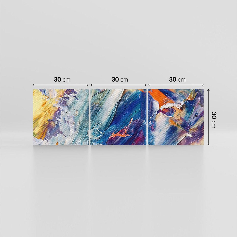 Obraz na płótnie 90x30 - Rytmy ukrytych pragnień - chaos i abstrakcja, plamy koloru