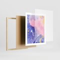 Plakat w ramie 40x50 - Migocące Granice Kształtów - abstrakcyjny plakat, pastelowe kolory - rama drewno