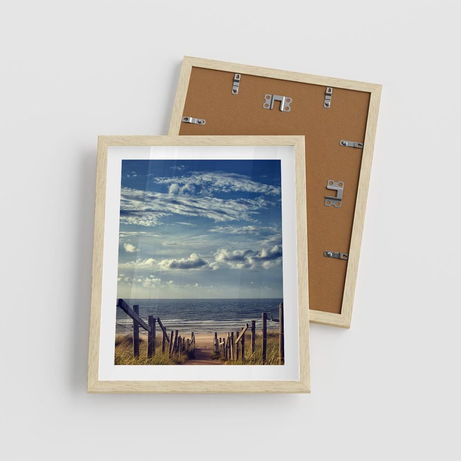 Plakat w ramie 40x50 - Plaża i morze - plaża, morze - rama drewno