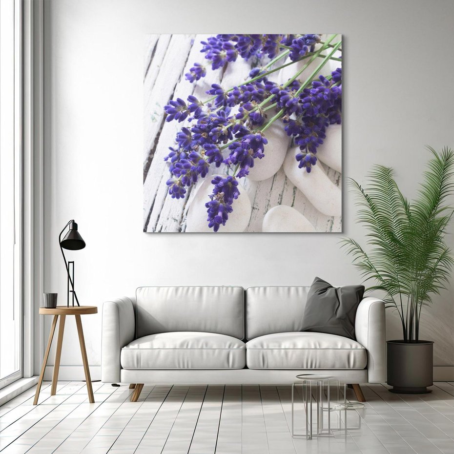 Obraz na płótnie 40x40 - relaks z aromatem - lawenda, spa