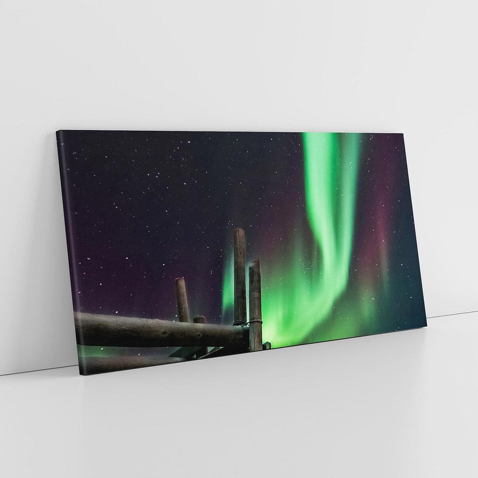 Obraz na płótnie 100x50 - Zorza polarna w tajemniczej nocnej przestrzeni - zorza, polarna