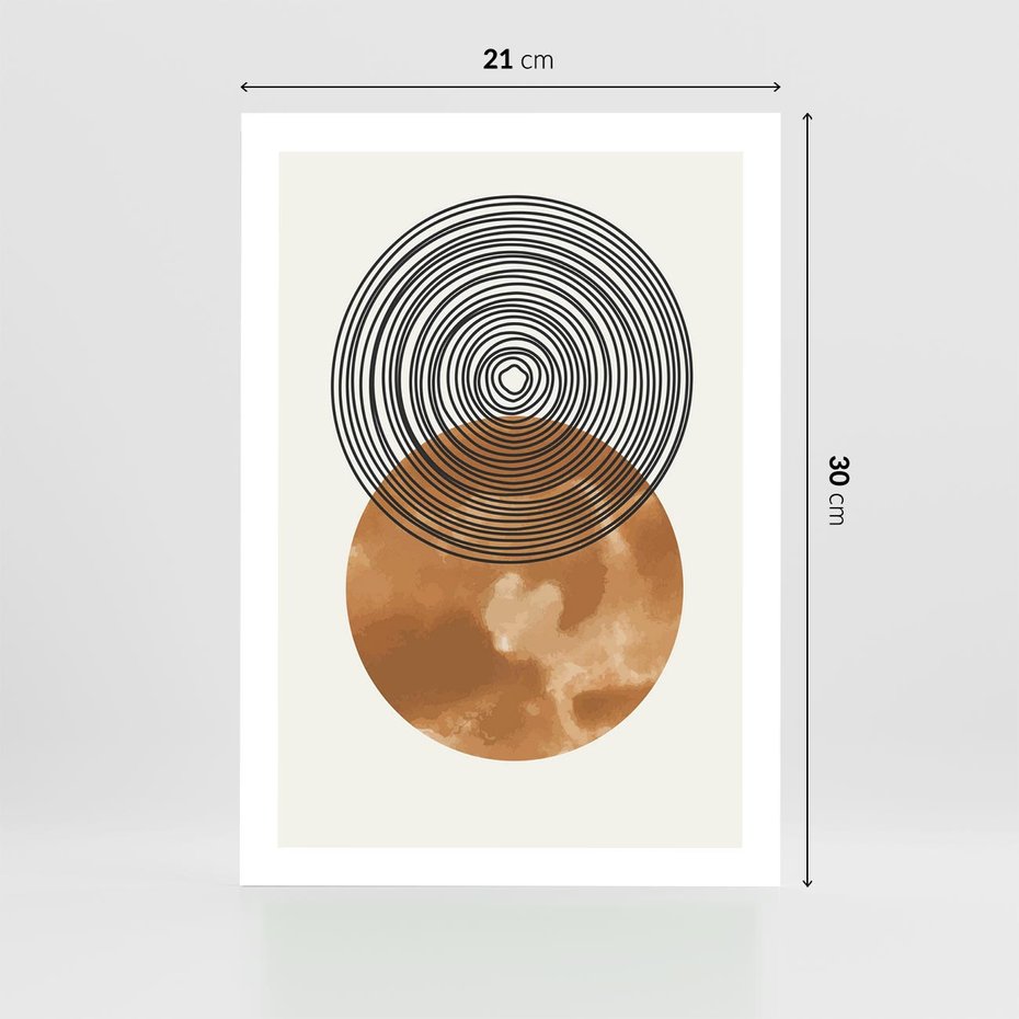 Plakat bez ramy 21x30 - Taniec Okręgów - boho obraz, geometria