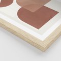 Plakat w ramie 40x50 - Harmonijne Widoki - abstrakcyjne geometryczne kształty, odcienie brązu i beżu - rama drewno