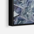 Obraz w ramie 70x50 - Melodia mgieł i marzeń - abstrakcja w kolorze granatu, przypominająca górę lodową - rama czarna