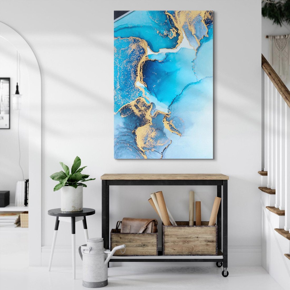 Obraz na płótnie 50x70 - Elegancja i Wyrafinowanie - marmur, złoto