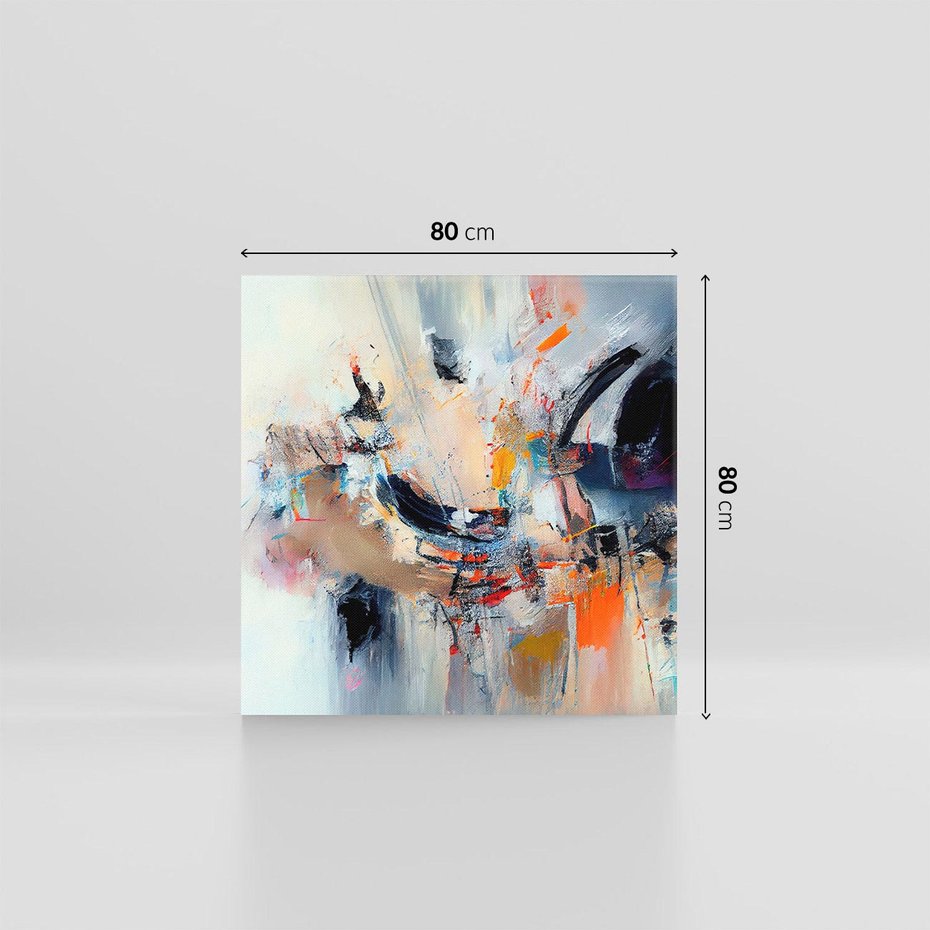 Obraz na płótnie 80x80 - Kontrapunkty zatajonych uczuć - dynamiczna abstrakcja, bałagan na płótnie