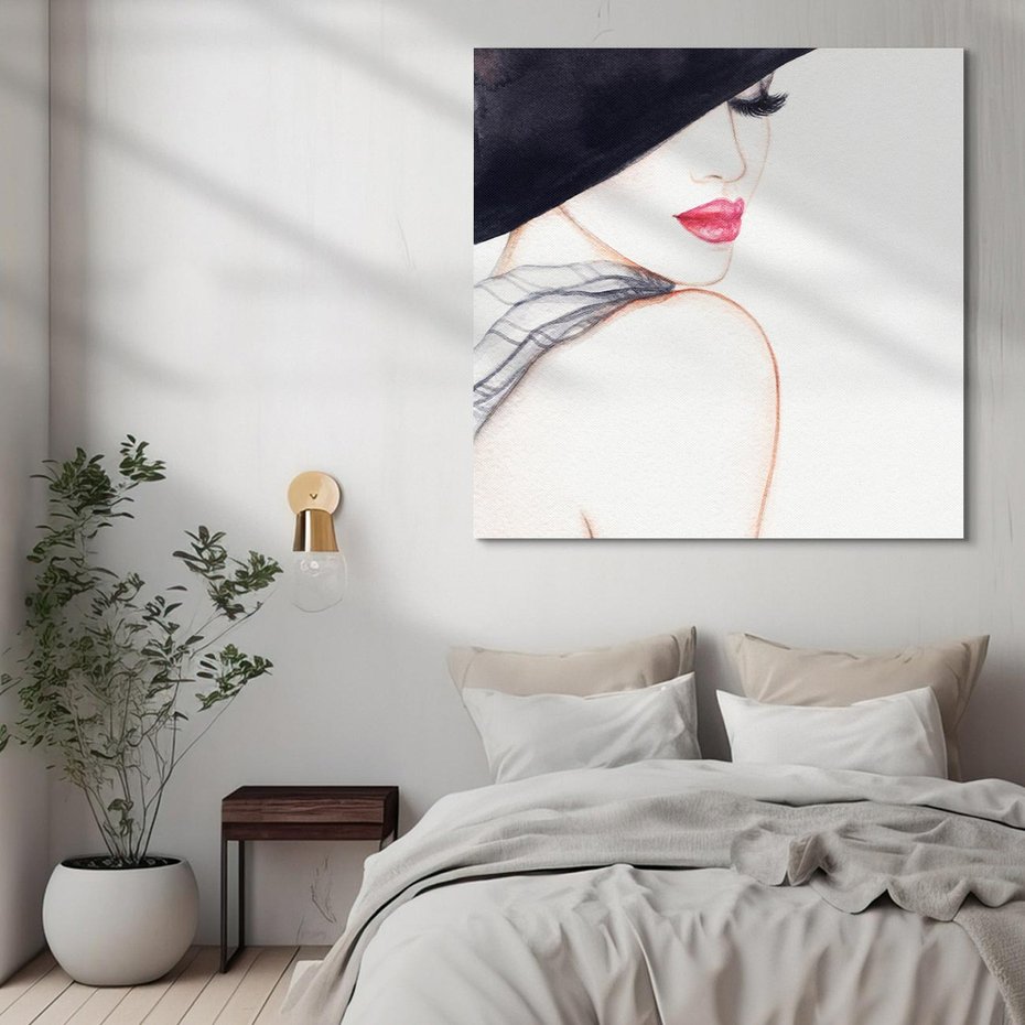 Obraz na płótnie 70x70 - Stylowa Ekspresja - kobieta, moda