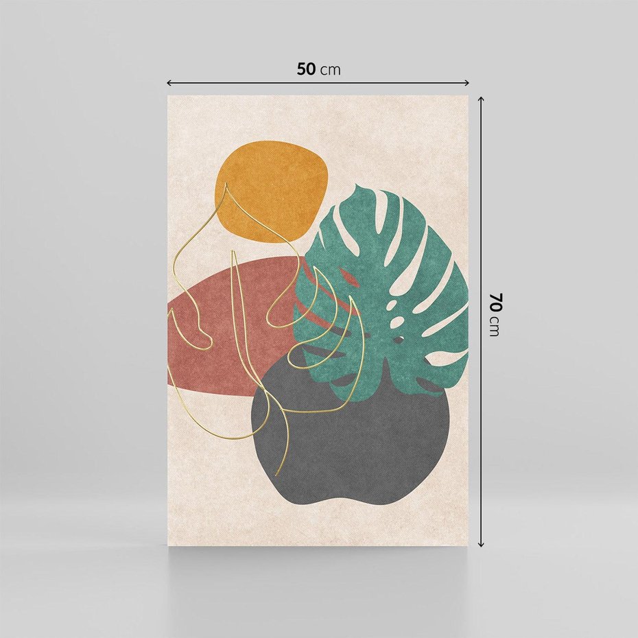 Obraz na płótnie 50x70 - Akwarelowa Magia Liści - grafika, styl mid century