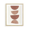 Plakat w ramie 40x50 - Abstrakcyjne Widzenia - abstrakcyjne geometryczne kształty, odcienie brązu i beżu - rama drewno