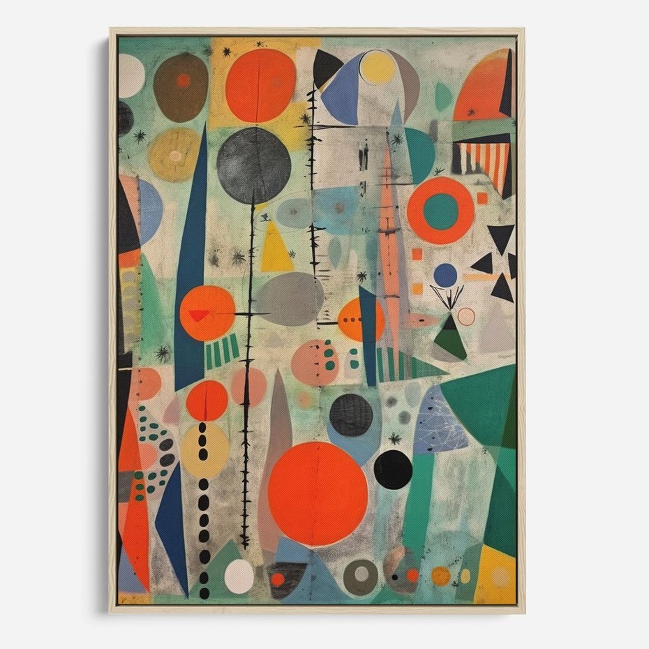 Obraz w ramie 50x70 - Wewnętrzne Zagadki Kształtów - abstrakcyjny obraz, sztuka abstrakcji - rama drewno