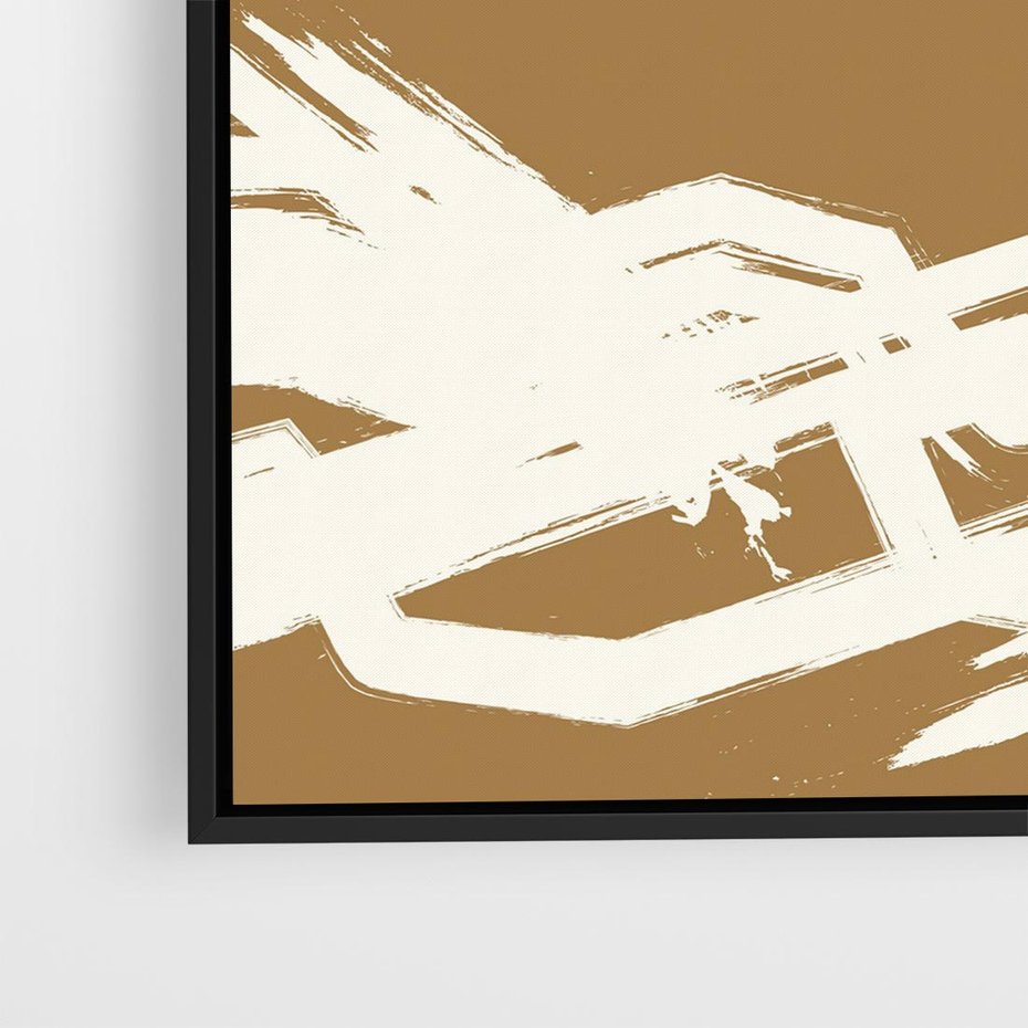 Obraz w ramie 50x50 - Taniec Energii - abstrakcyjne kreski, maźnięcia - rama czarna