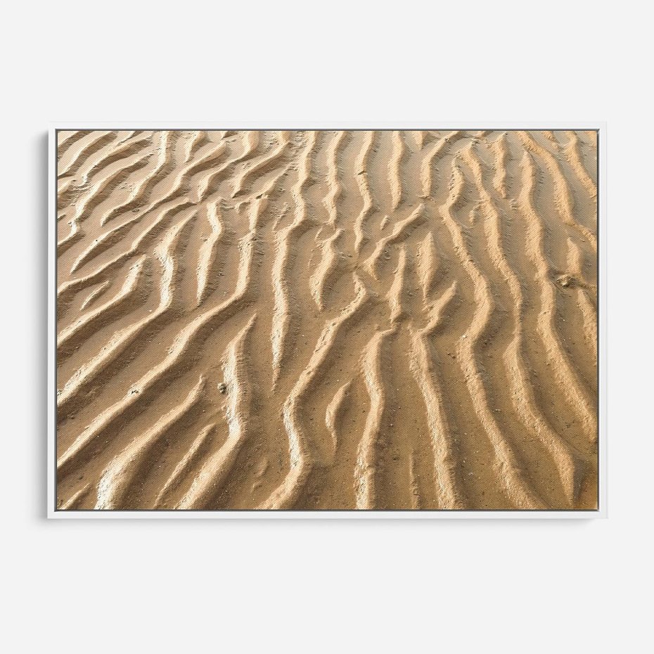 Obraz w ramie 100x70 - Piasek i Nieskończoność - pustynia, piasek - rama biała
