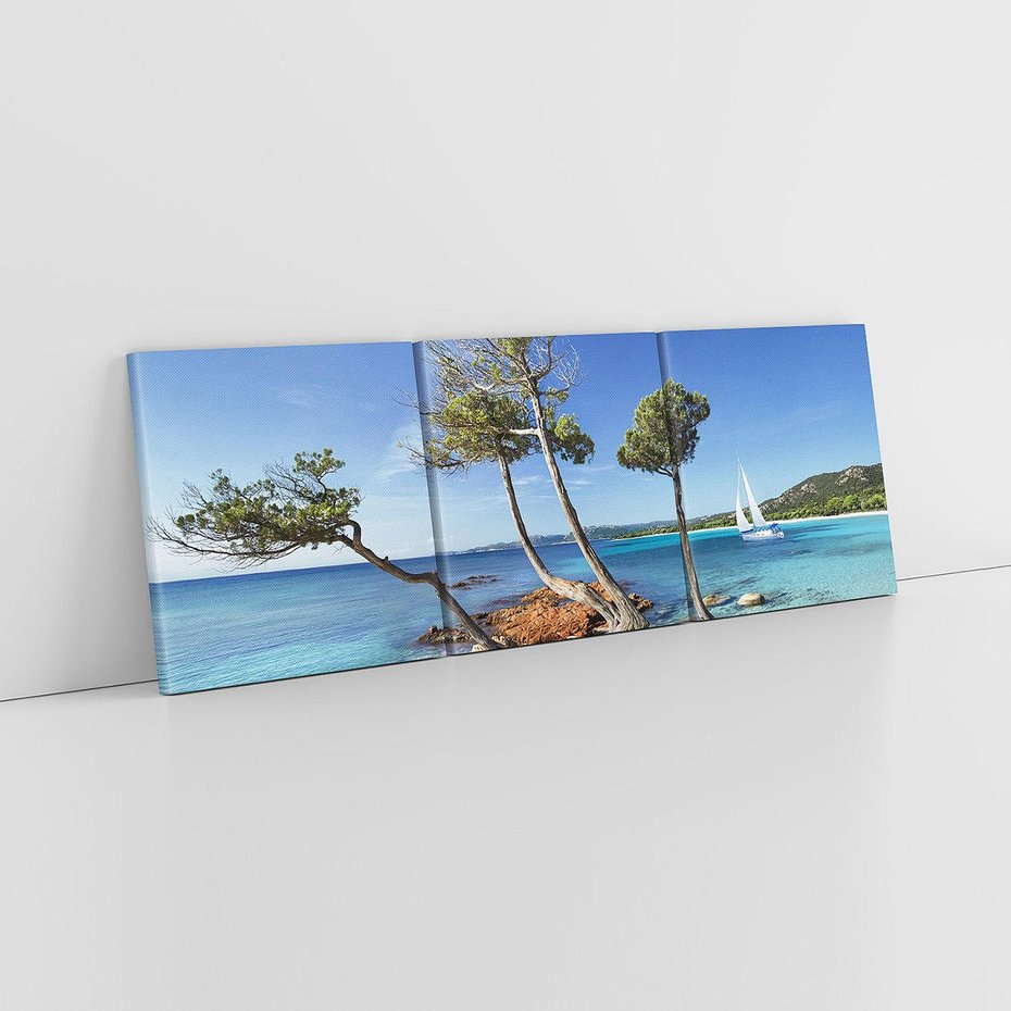 Obraz na płótnie 120x40 - Korsyka - morze i drzewa - Korsyka, morze