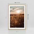 Plakat w ramie 50x70 - Zachwyt zachodem słońca na łące - zachód, słońca - rama drewno