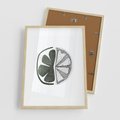 Plakat w ramie 50x70 - Cytrynowe Echo - minimalistyczny plakat, cytryna - rama drewno