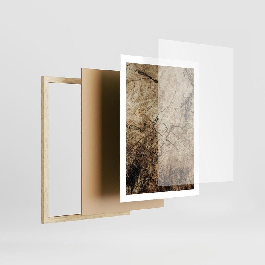 Plakat w ramie 50x70 - Słoje Natury - słoje drzewa, pieńdrzewa - rama drewno