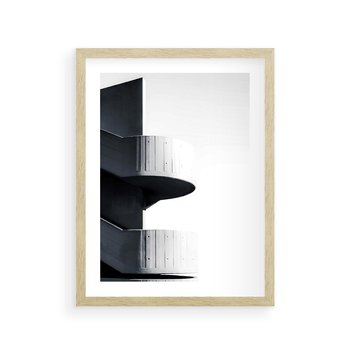 Plakat w ramie 30x40 - Elegancja Współczesności - architektura, nowoczesne formy - rama drewno