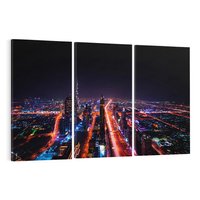 Obraz na płótnie 120x80 - Nocne oświetlenie miasta - miasto, noc