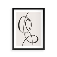 Plakat w ramie 30x40 - Zaklęte Linie - abstrakcyjne szkicowane linie, minimalizm - rama czarna