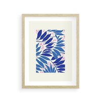 Plakat w ramie 40x50 - Kolorowy Wir - liściasta kompozycja, nowoczesny plakat - rama drewno