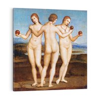 Obraz na płótnie 40x40 - "Trzy Gracje" (1504) Rafael - Reprodukcja - reprodukcja, obraz na płótnie