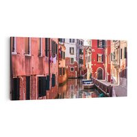 Obraz na płótnie 120x60 - Przejażdżka gondolą przez Wenecję - Wenecja, kanały