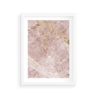 Plakat w ramie 40x50 - Wyjątkowa Stylizacja - marmur, złoto - rama biała