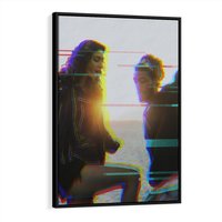 Obraz w ramie 50x70 - Taniec tęsknot - zdjęcie w stylu retro, dodane kolorowe akcenty - rama czarna