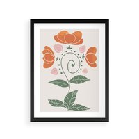 Plakat w ramie 40x50 - Migocące Kształty Kwiatów - kwiaty polne, plakat - rama czarna