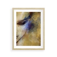 Plakat w ramie 40x50 - Graficzna ekspresja kobiecego portretu - portret, grafika - rama drewno
