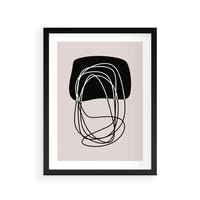 Plakat w ramie 40x50 - Strukturalne Kontrasty - abstrakcyjne szkicowane linie, minimalizm - rama czarna