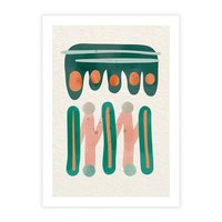 Plakat bez ramy 21x30 - Zaklęte Wzory Natury - przypadkowe abstrakcyjne wzory, pomarańczowy i zielony