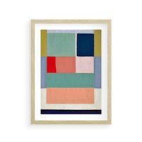 Plakat w ramie 40x50 - Bezgraniczne Nastroje Harmonii - abstrakcyjne geometryczne kształty, olejny obraz - rama drewno