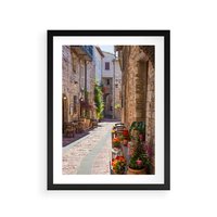 Plakat w ramie 30x40 - Malownicze Zakątki Miasta - uliczka, perspektywa - rama czarna