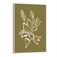 Obraz w ramie 80x120 - Przenikające Barwy - abstrakcyjna roślina, kwiaty - rama drewno