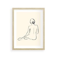 Plakat w ramie 40x50 - Akt w Minimalizmie - kobieta akt, minimalizm - rama drewno