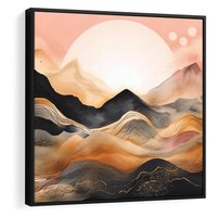 Obraz w ramie 50x50 - Grafika Zachodu - nowoczesna grafika, odcienie pastelowe - rama czarna