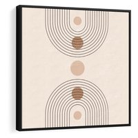 Obraz w ramie 50x50 - Zgeometryzowane Wizje - boho plakat, minimalizm - rama czarna