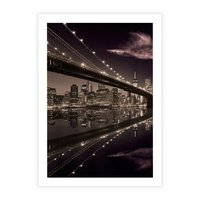 Plakat bez ramy 30x40 - Most na nocnym horyzoncie - most, noc
