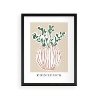 Plakat w ramie 40x50 - Boho Refleksje Natury - gałązki w wazonie, typografia - rama czarna