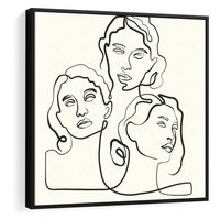 Obraz w ramie 50x50 - Trzy Kobiety - 3 kobiety, antyczny posag - rama czarna