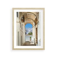 Plakat w ramie 30x40 - Romantyczna Przeprawa - romantyczna, uliczka - rama drewno