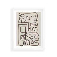 Plakat w ramie 40x50 - Etniczna Abstrakcja - nowoczesna boho grafika, abstrakcja - rama biała