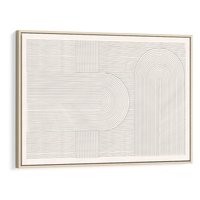 Obraz w ramie 70x50 - Geometryczna Elegancja Mid Century - mid century, minimalizm - rama drewno