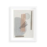 Plakat w ramie 30x40 - Nowoczesna Abstrakcja: Delikatne Beże - abstrakcja, nowoczesna sztuka - rama biała