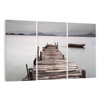 Obraz na płótnie 120x80 - Spokój nad Jeziorem - pomost, jezioro