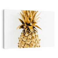 Obraz na płótnie 70x50 - Ekskluzywny Akcent - złoty, ananas