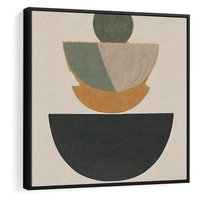 Obraz w ramie 50x50 - Podróżne Refleksyjne Odbicia - abstrakcyjny obraz, kolory ciepłe - rama czarna