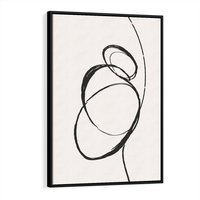 Obraz w ramie 50x70 - Modernistyczne Refleksje - abstrakcyjne szkicowane linie, minimalizm - rama czarna